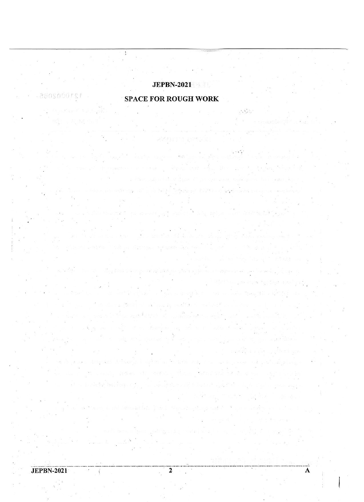 WBJEE JEPBN 2021 Question Paper - Page 2