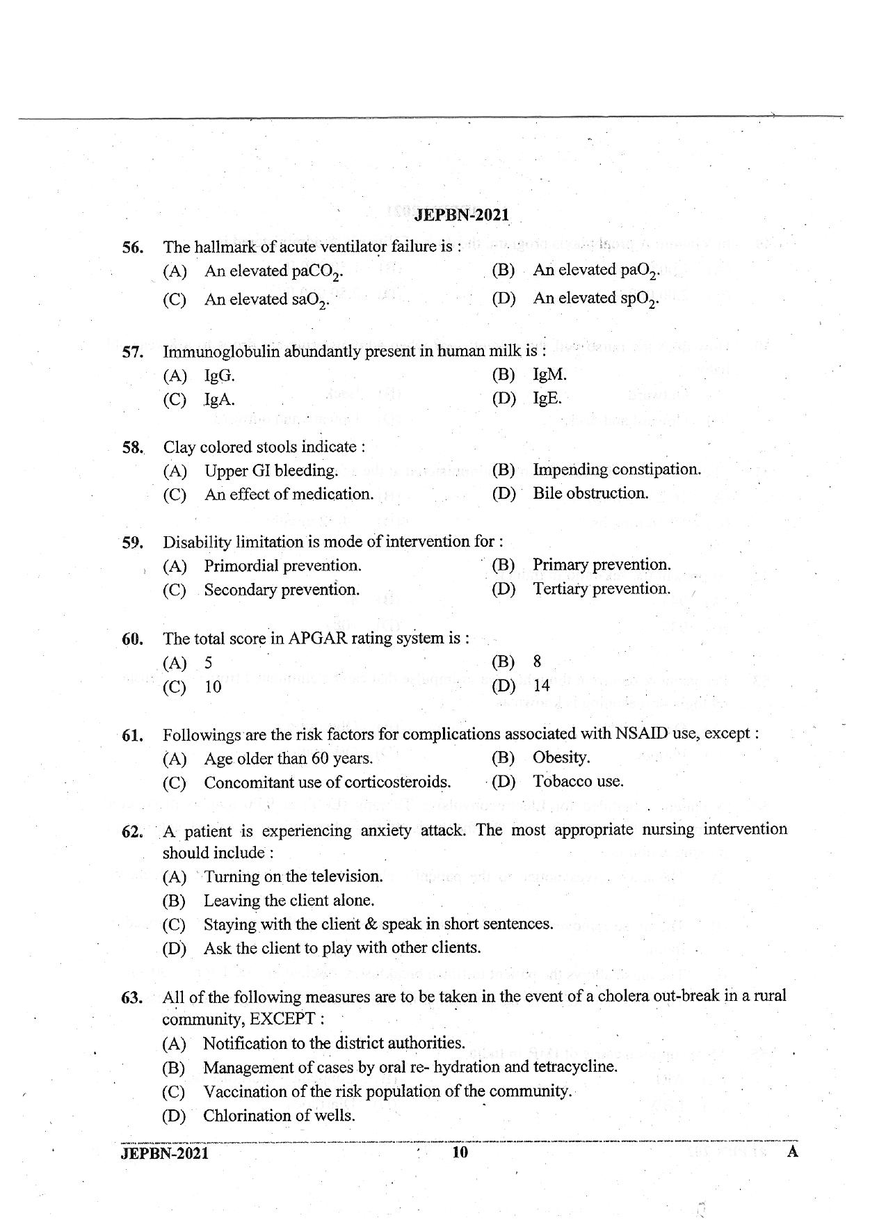 WBJEE JEPBN 2021 Question Paper - Page 10