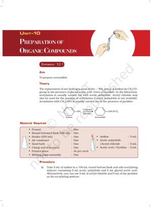 NCERT Laboratory Manuals for Class XII Chemistry - Unit 10 (Preparation of organic Compounds)