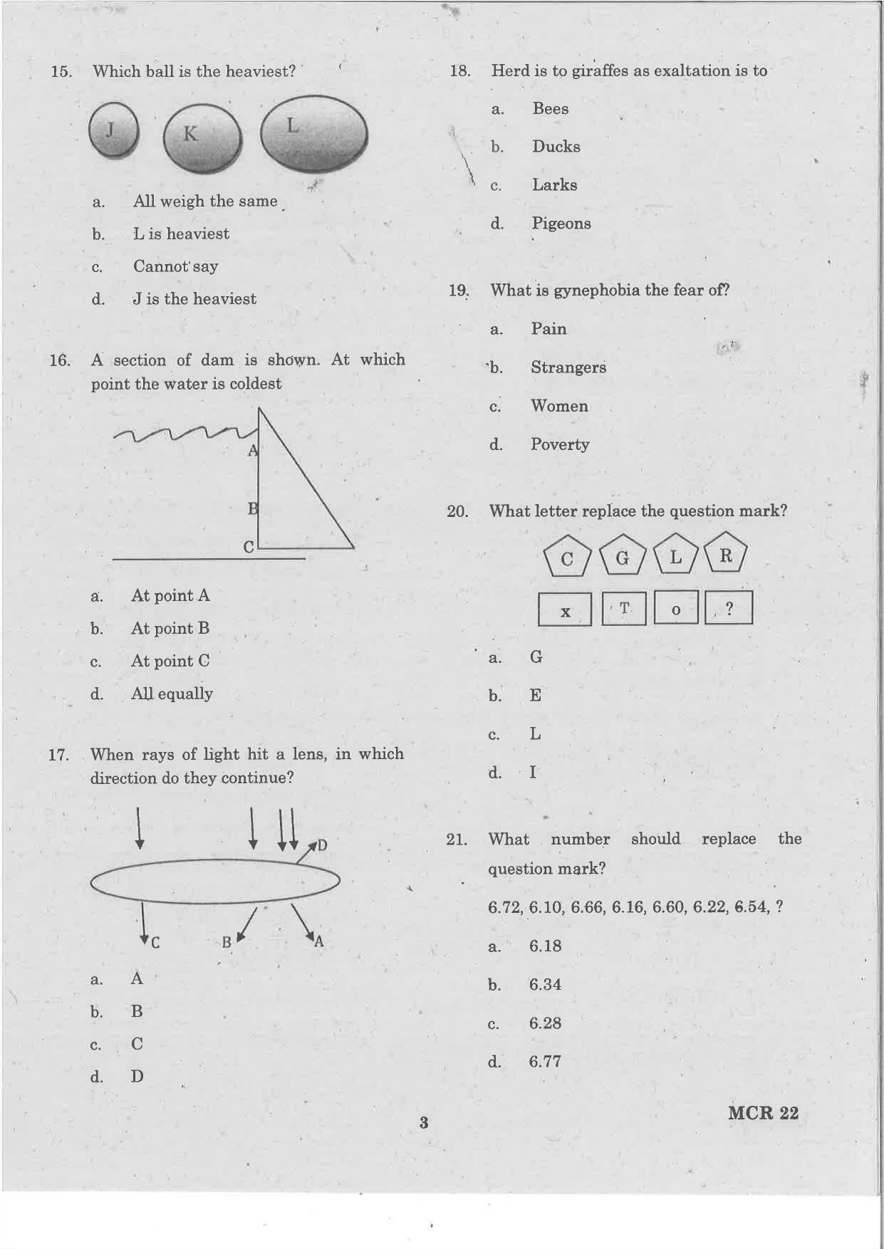 TANCET 2022 MCA Question Papers - Page 3