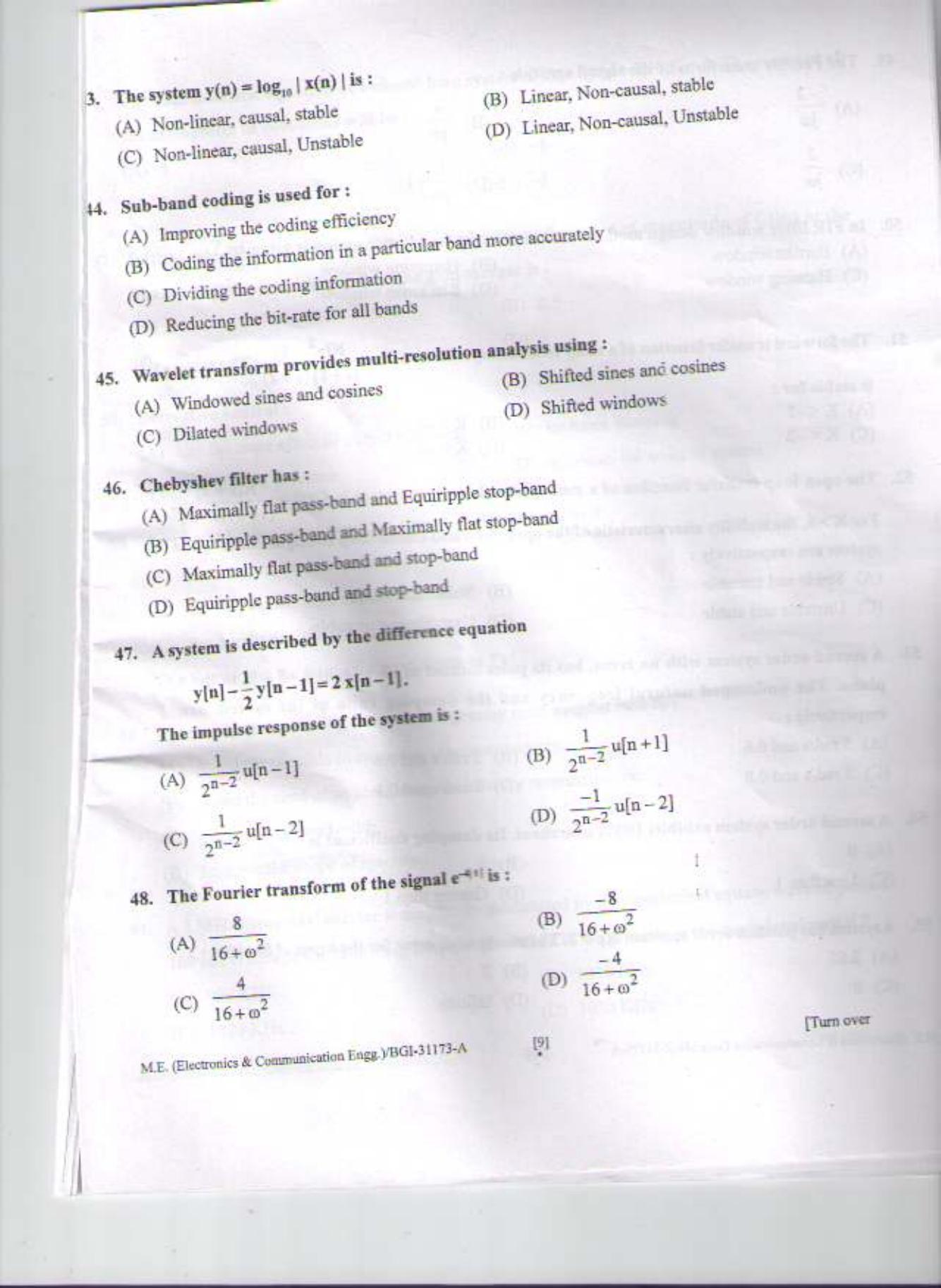 PU CET PG 2015: M.E (Electronics & Communication Engg.) Question Paper - Page 8