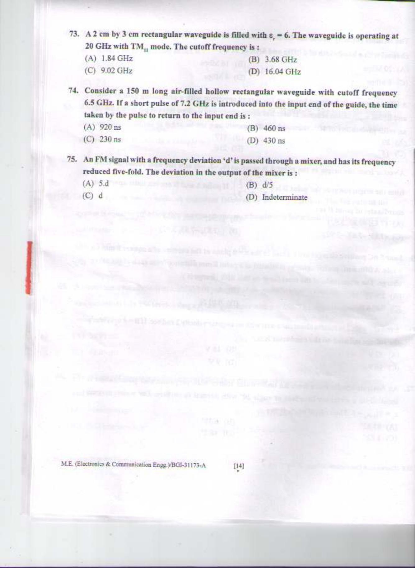 PU CET PG 2015: M.E (Electronics & Communication Engg.) Question Paper - Page 13