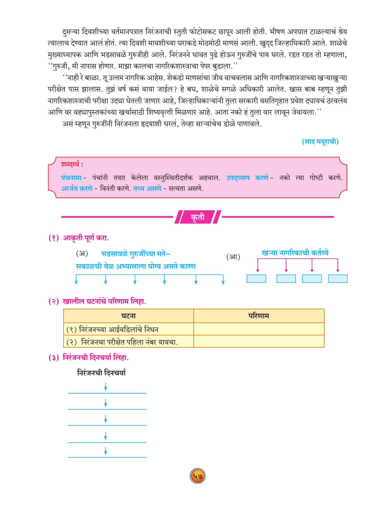 Maharashtra Board Class 10 Marathi Textbook - Page 67