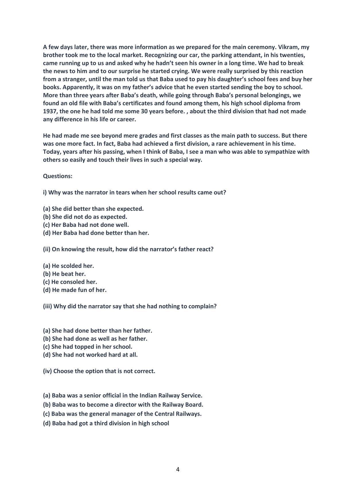 Haryana Board Class 12 English Code A Sample Papers - Page 4