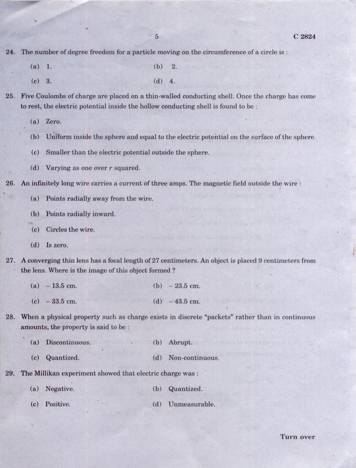 CUCAT 2021 M.Sc. Physics, M.Sc. Radiation Physics & M.Sc Physics (Nanoscience) Question Paper - Page 6