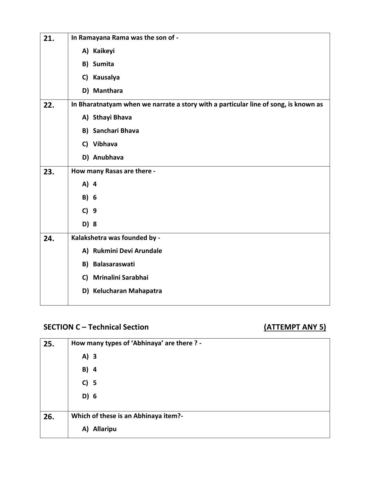 CBSE Class 12th Bharatanatyam Sample Question Paper 2021-22 - Page 5
