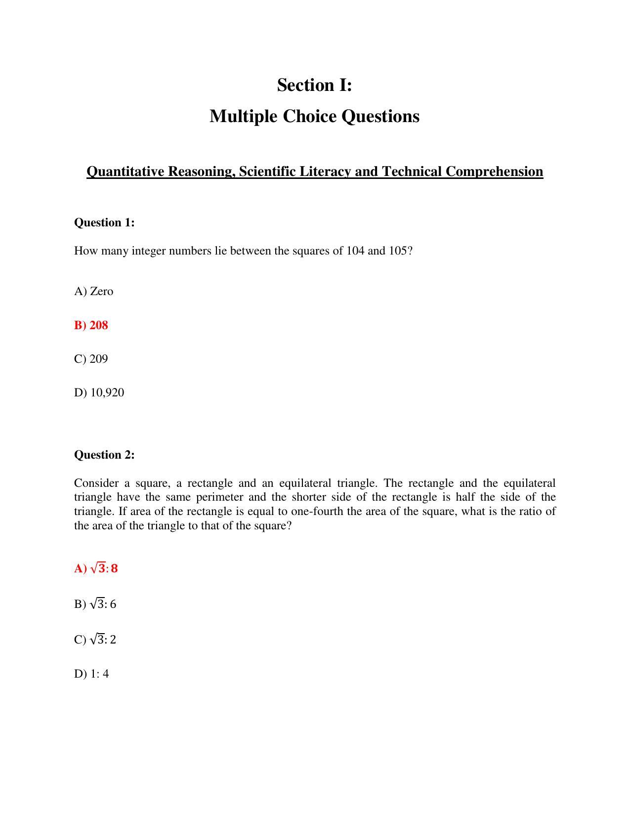 TIFR GS 2023 Science Education Question Paper - Page 1