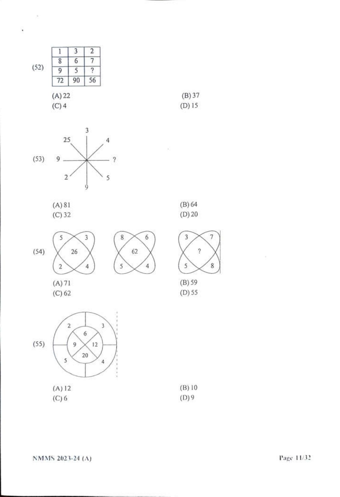 Gujarat NMMS 2024 SAT Gujrati Medium SET A Question Paper - Page 11