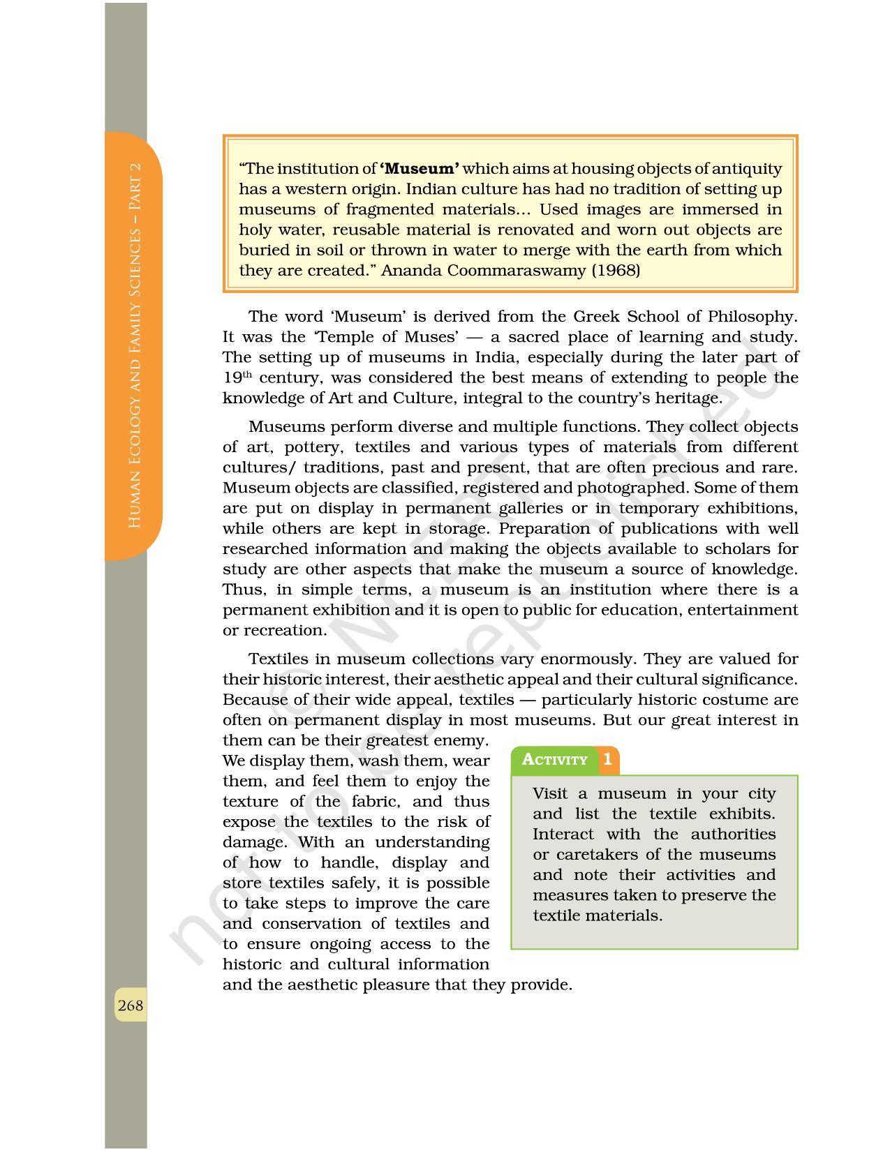 NCERT Book for Class 12 Home Science (Part -II) Chapter 14 Textile Conservation in Museums - Page 2