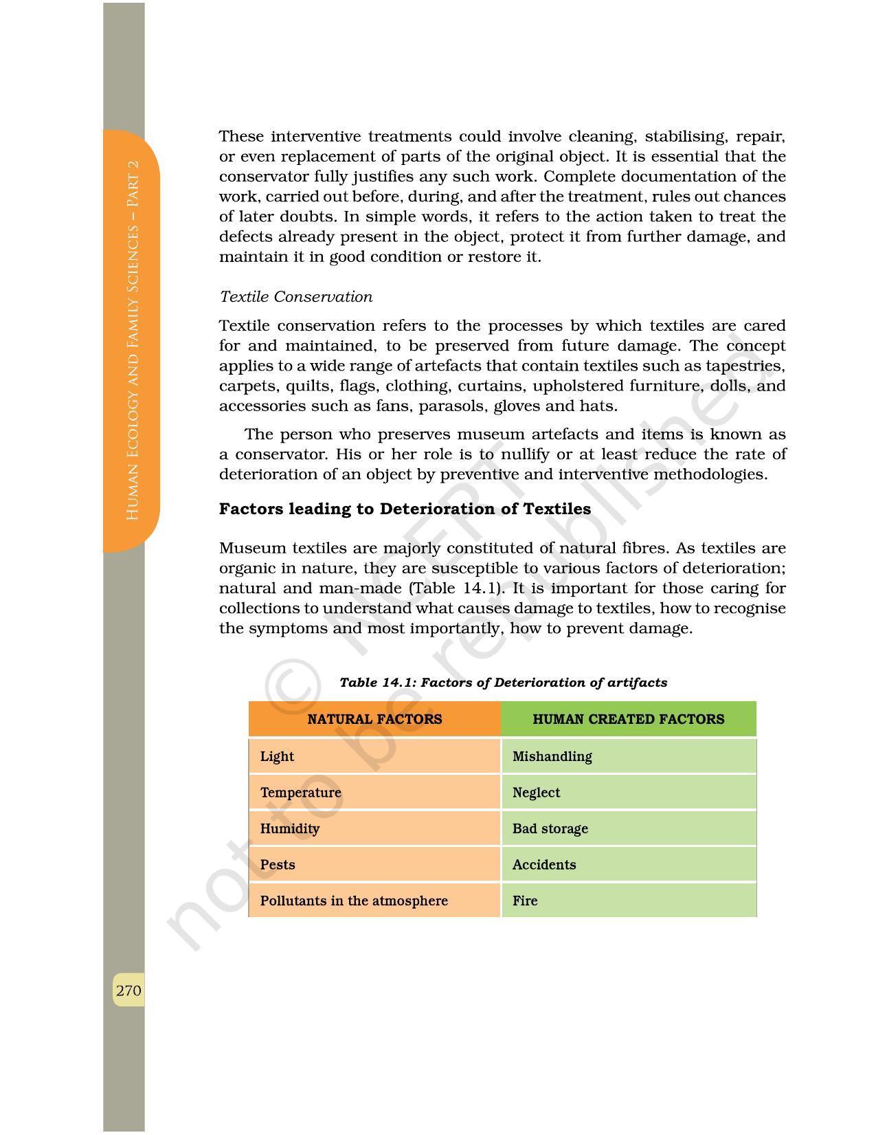 NCERT Book for Class 12 Home Science (Part -II) Chapter 14 Textile Conservation in Museums - Page 4