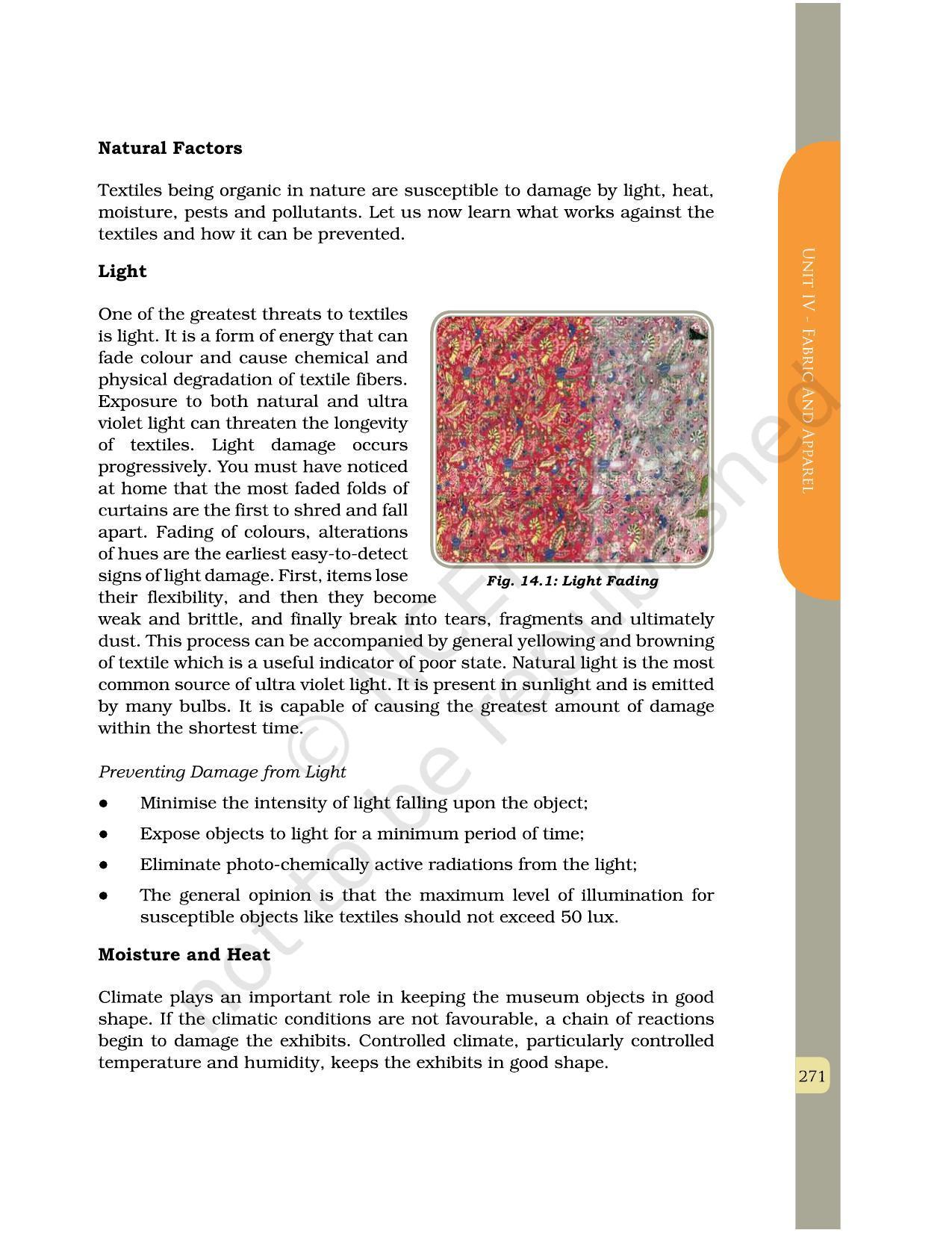 NCERT Book for Class 12 Home Science (Part -II) Chapter 14 Textile Conservation in Museums - Page 5