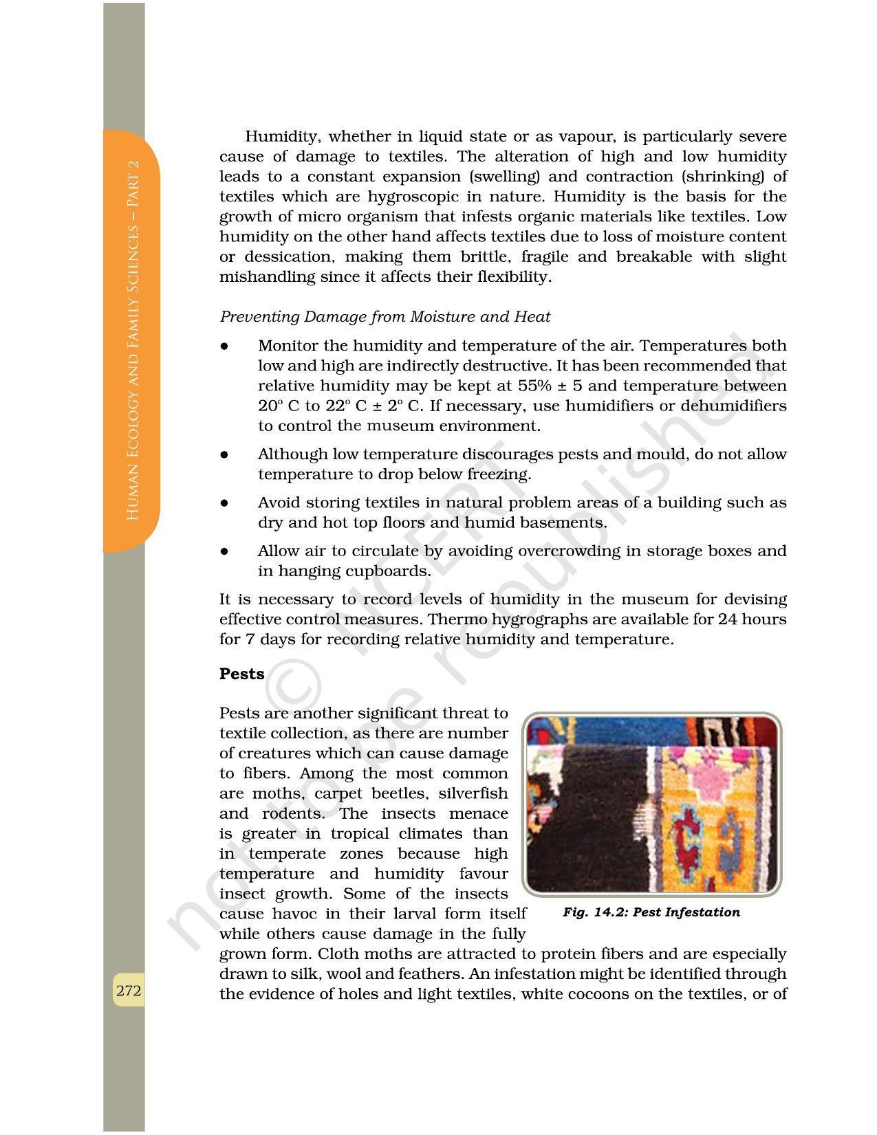 NCERT Book for Class 12 Home Science (Part -II) Chapter 14 Textile Conservation in Museums - Page 6