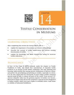 NCERT Book for Class 12 Home Science (Part -II) Chapter 14 Textile Conservation in Museums
