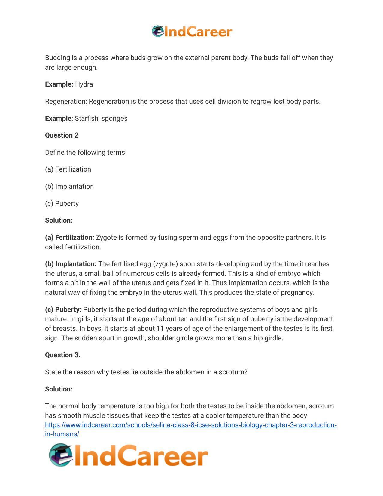 Selina Class 8 ICSE Solutions Biology : Chapter 3- Reproduction in Humans - Page 5