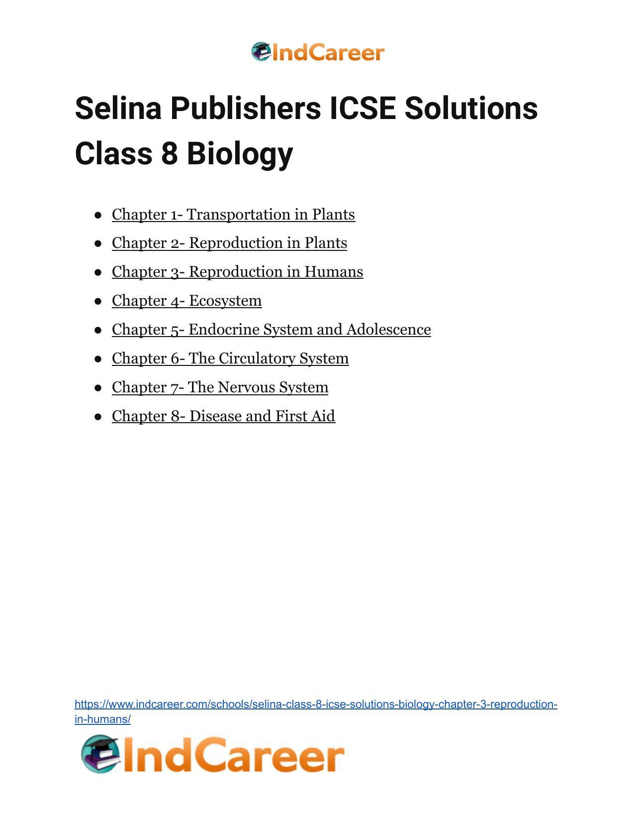 Selina Class 8 ICSE Solutions Biology : Chapter 3- Reproduction in Humans - Page 10
