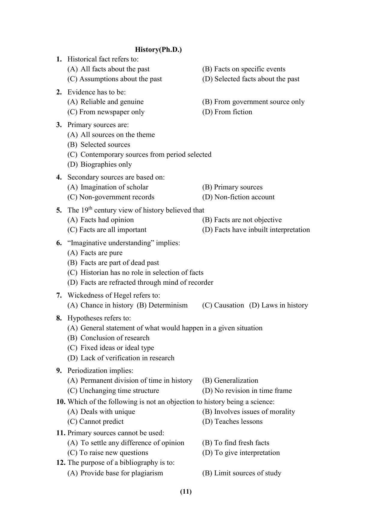 PU MPET Ancient Indian History & Archeology 2023 Question Papers - Page 11