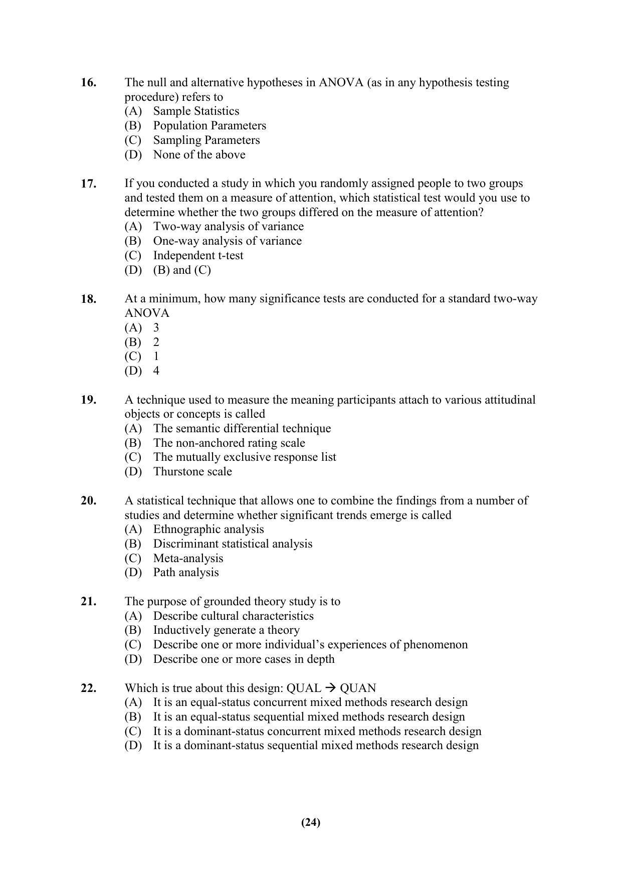 PU MPET Ancient Indian History & Archeology 2023 Question Papers - Page 24