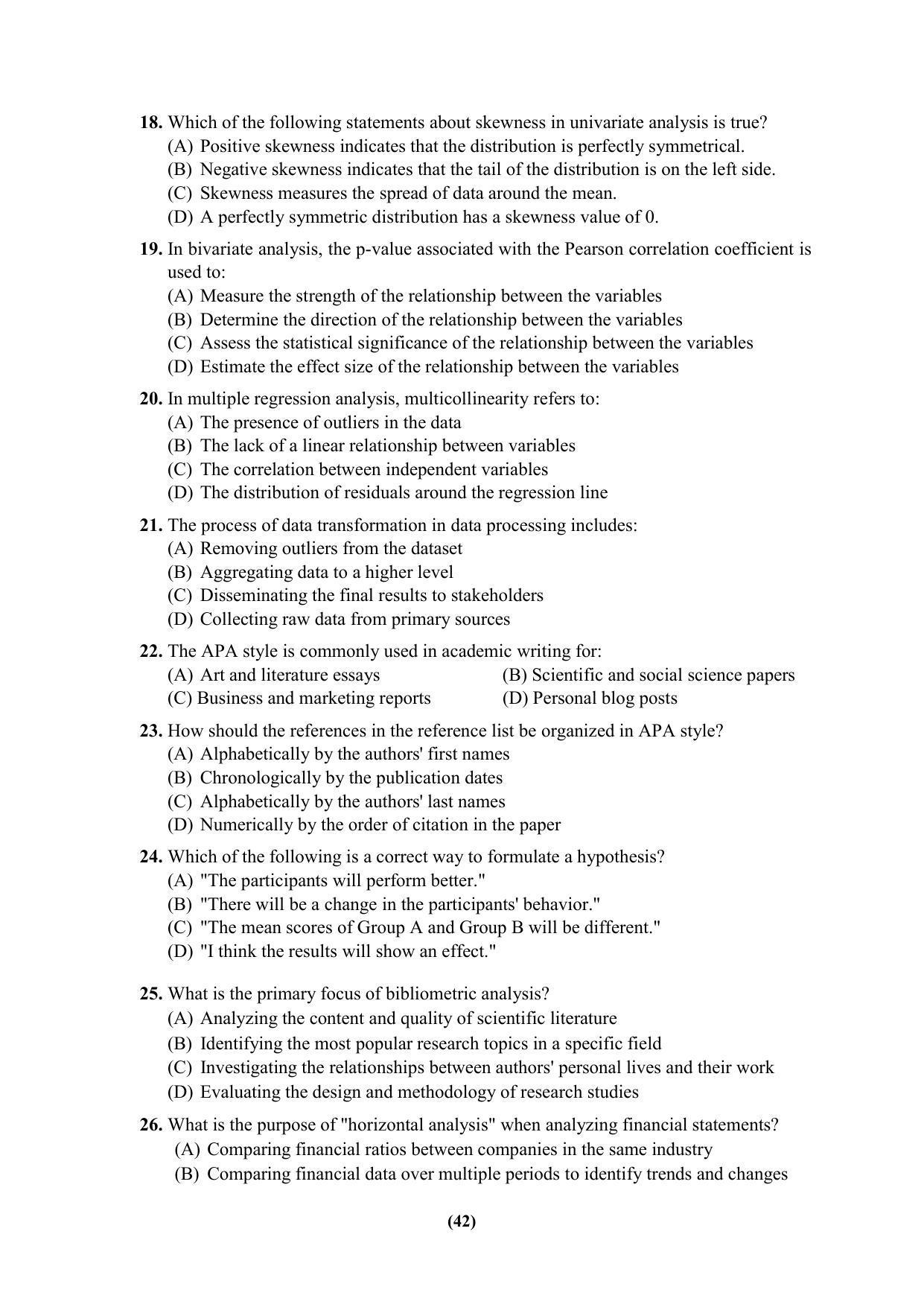 PU MPET Ancient Indian History & Archeology 2023 Question Papers - Page 42