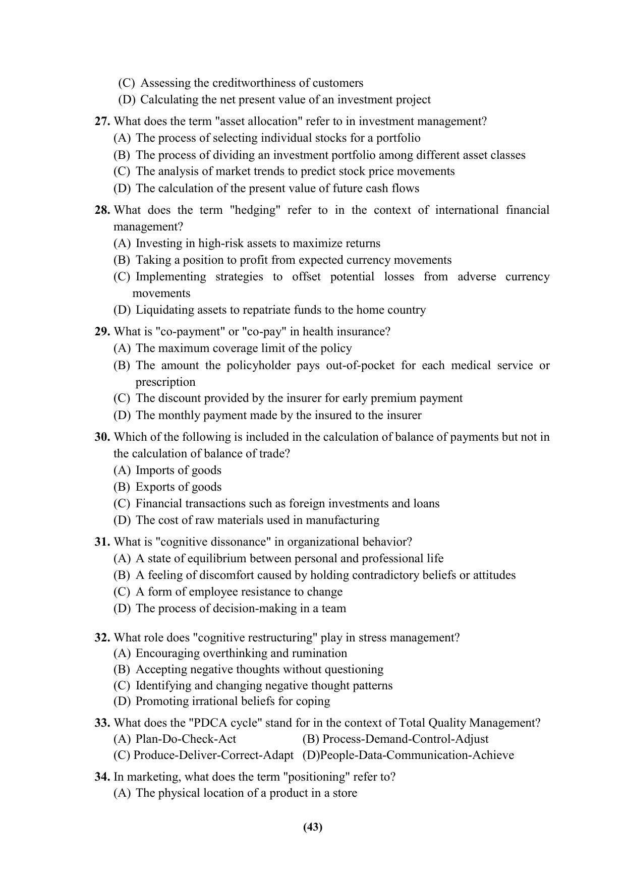 PU MPET Ancient Indian History & Archeology 2023 Question Papers - Page 43