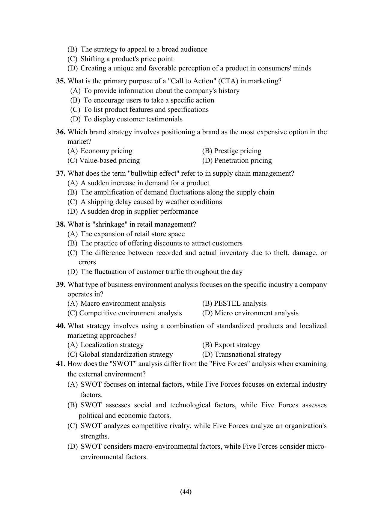 PU MPET Ancient Indian History & Archeology 2023 Question Papers - Page 44