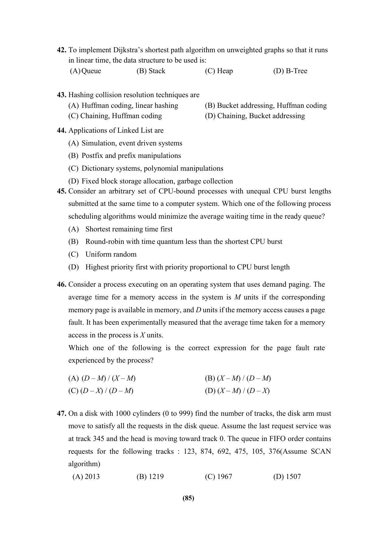 PU MPET Ancient Indian History & Archeology 2023 Question Papers - Page 85