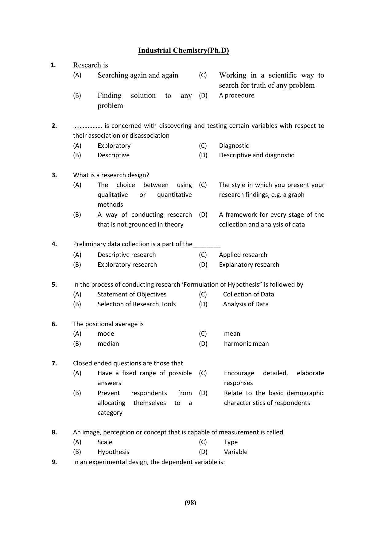 PU MPET Ancient Indian History & Archeology 2023 Question Papers - Page 98
