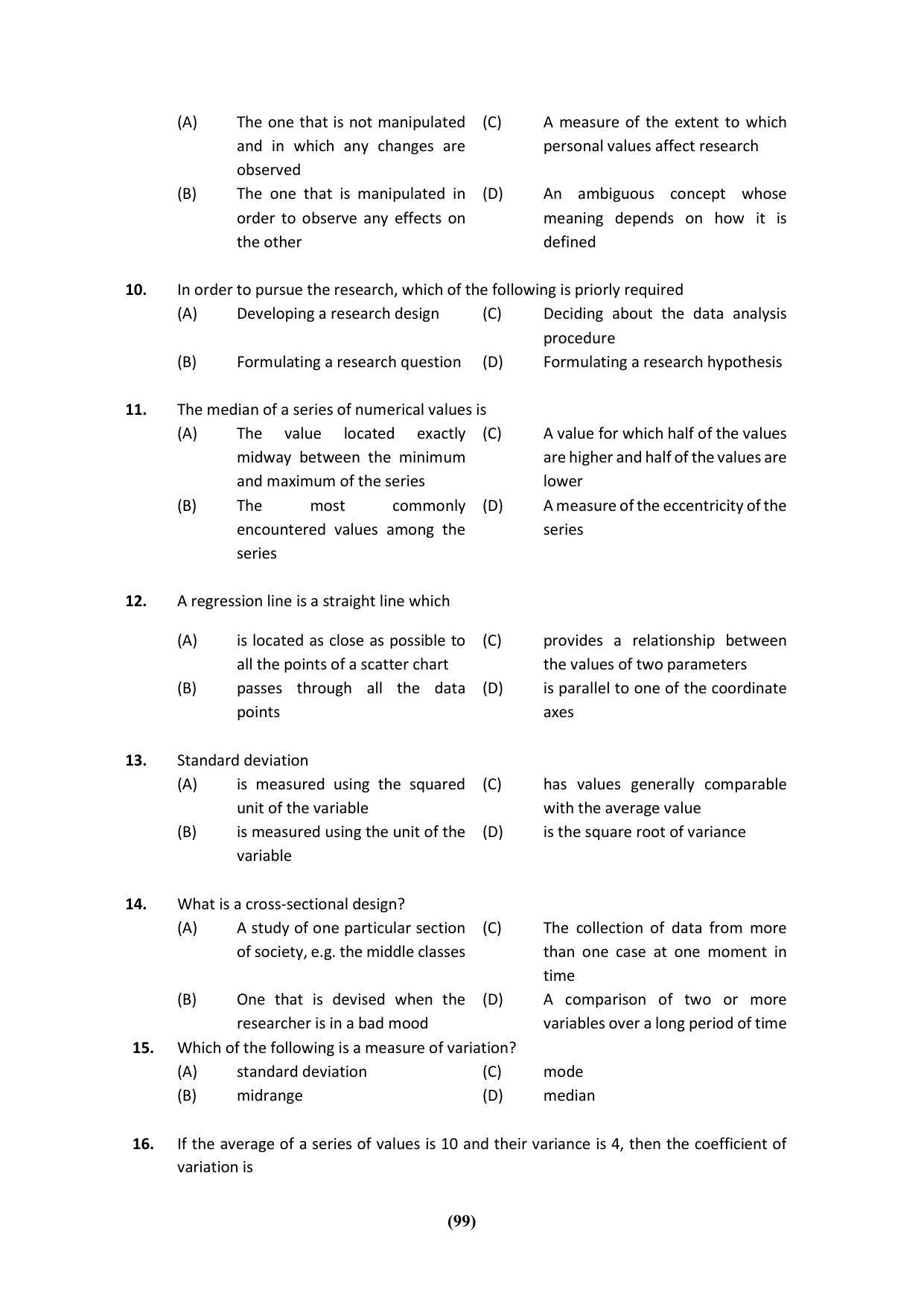 PU MPET Ancient Indian History & Archeology 2023 Question Papers - Page 99