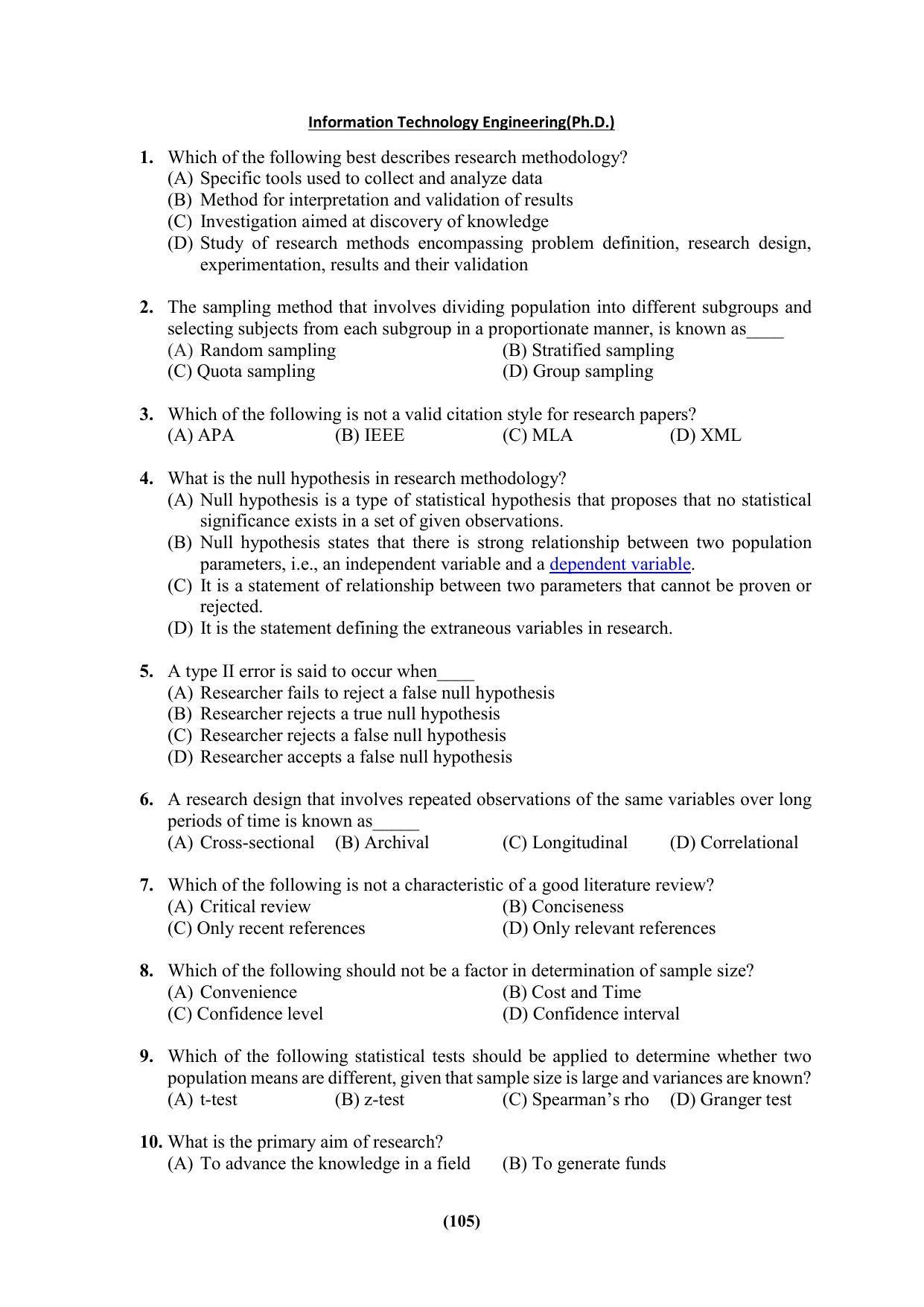 PU MPET Ancient Indian History & Archeology 2023 Question Papers - Page 105