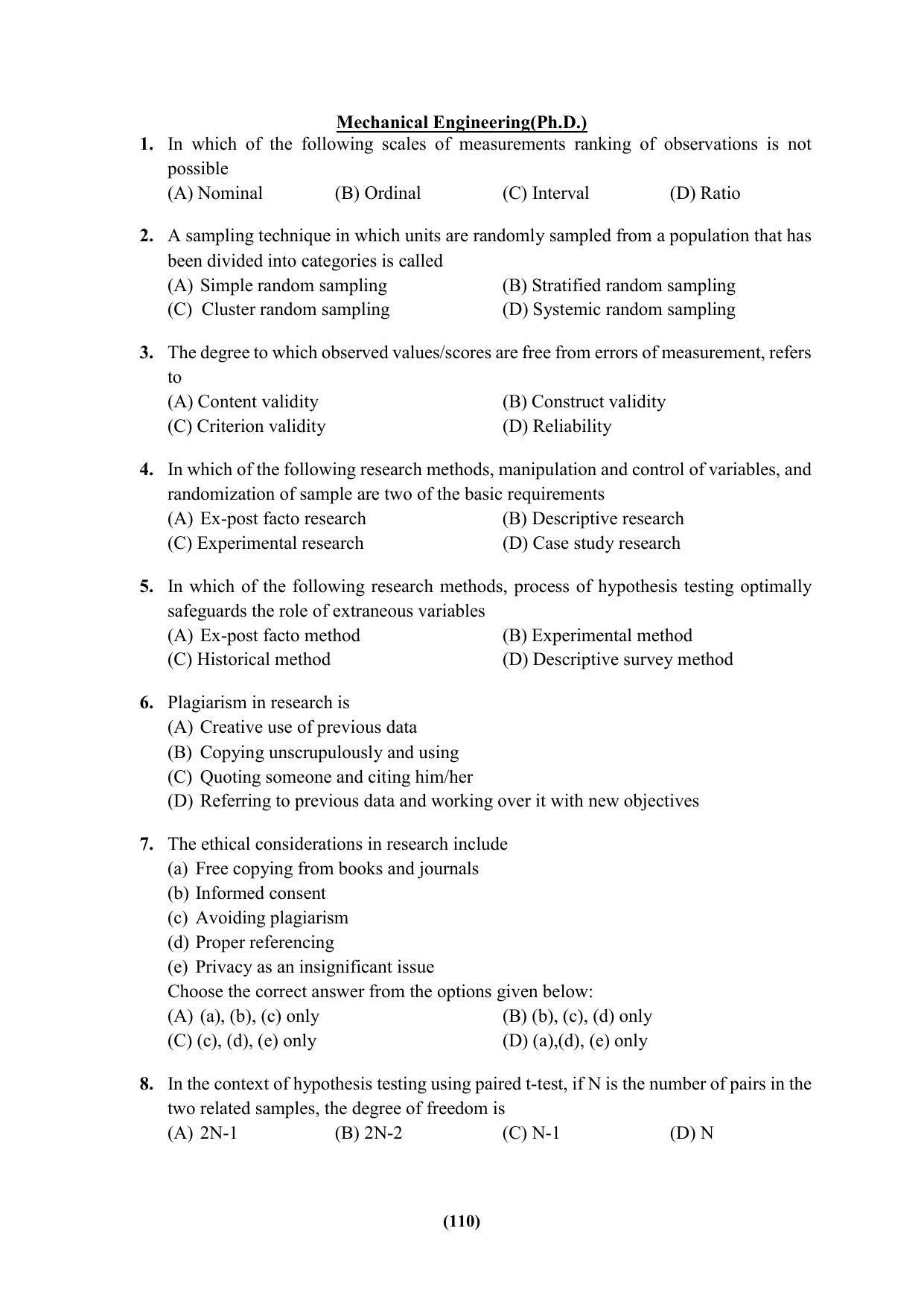 PU MPET Ancient Indian History & Archeology 2023 Question Papers - Page 110