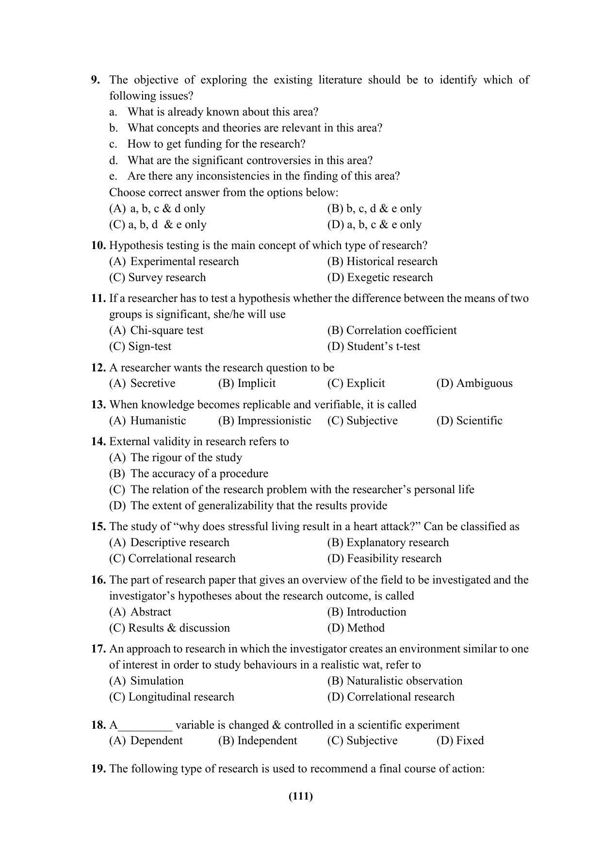 PU MPET Ancient Indian History & Archeology 2023 Question Papers - Page 111