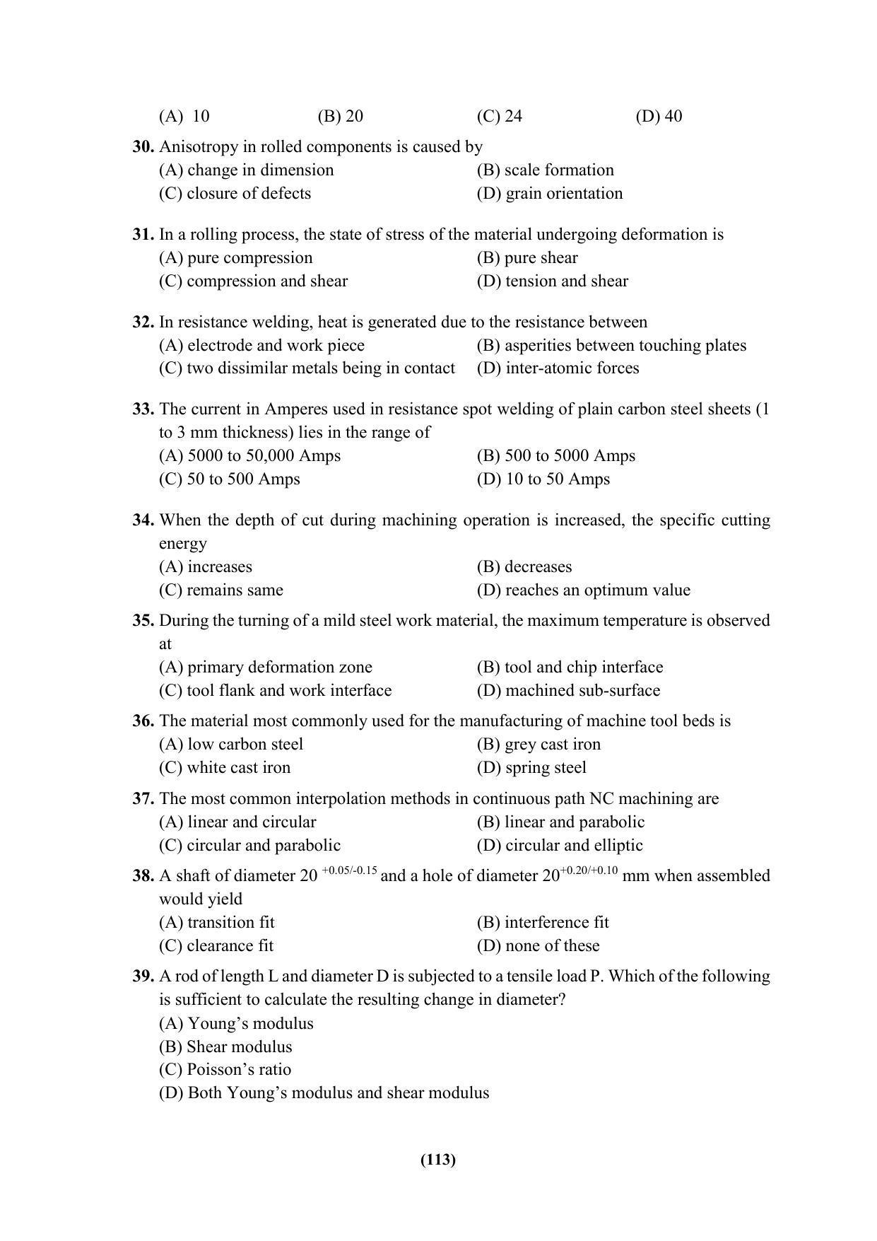 PU MPET Ancient Indian History & Archeology 2023 Question Papers - Page 113