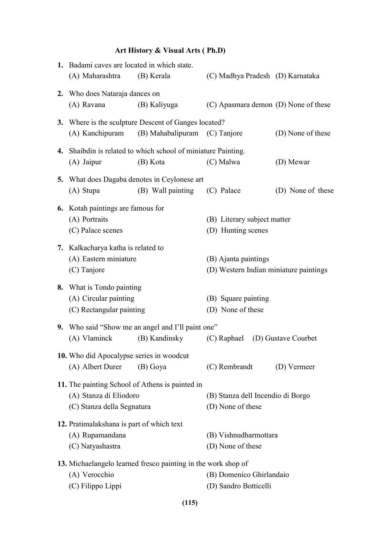PU MPET Ancient Indian History & Archeology 2023 Question Papers - Page 115