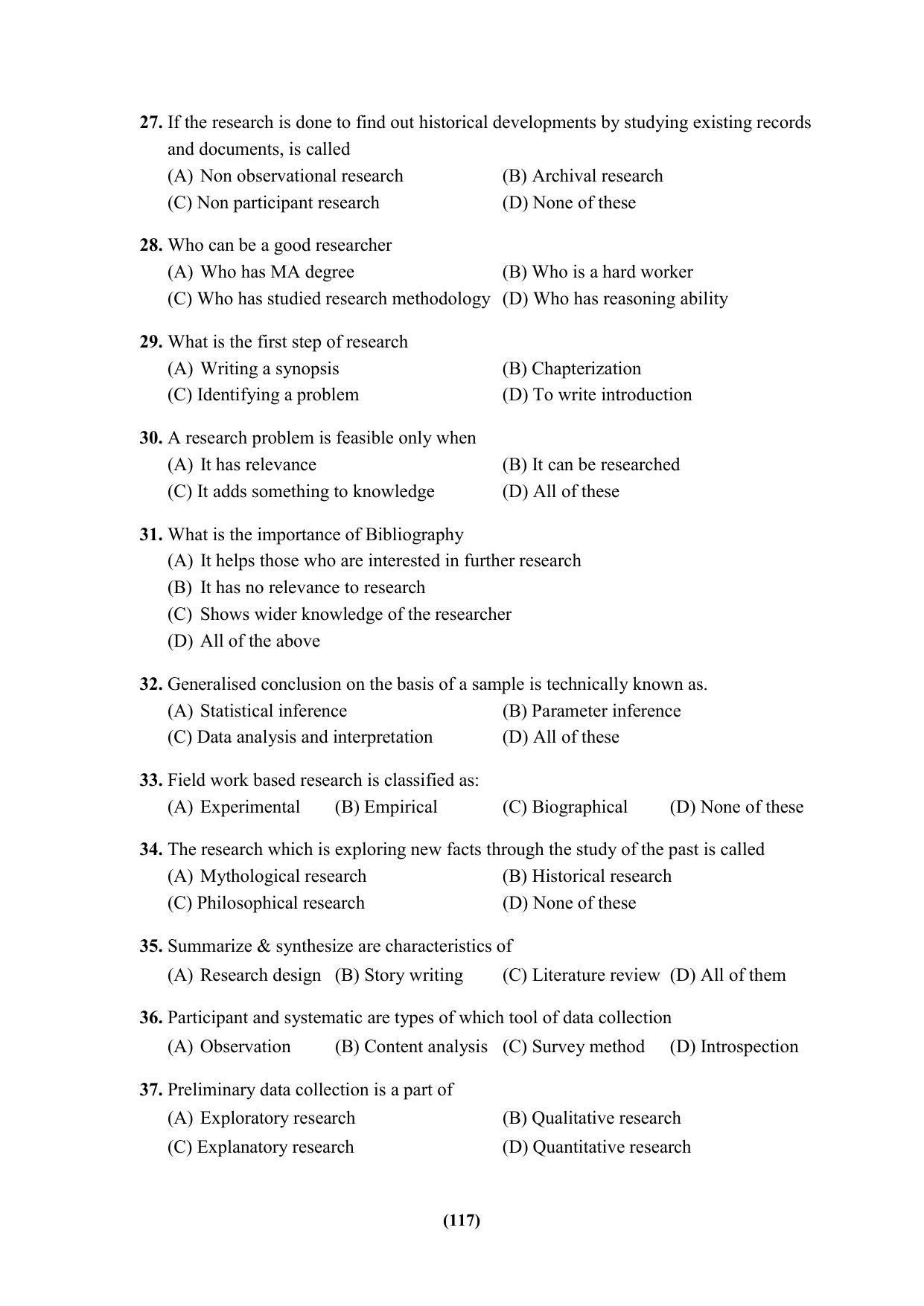 PU MPET Ancient Indian History & Archeology 2023 Question Papers - Page 117