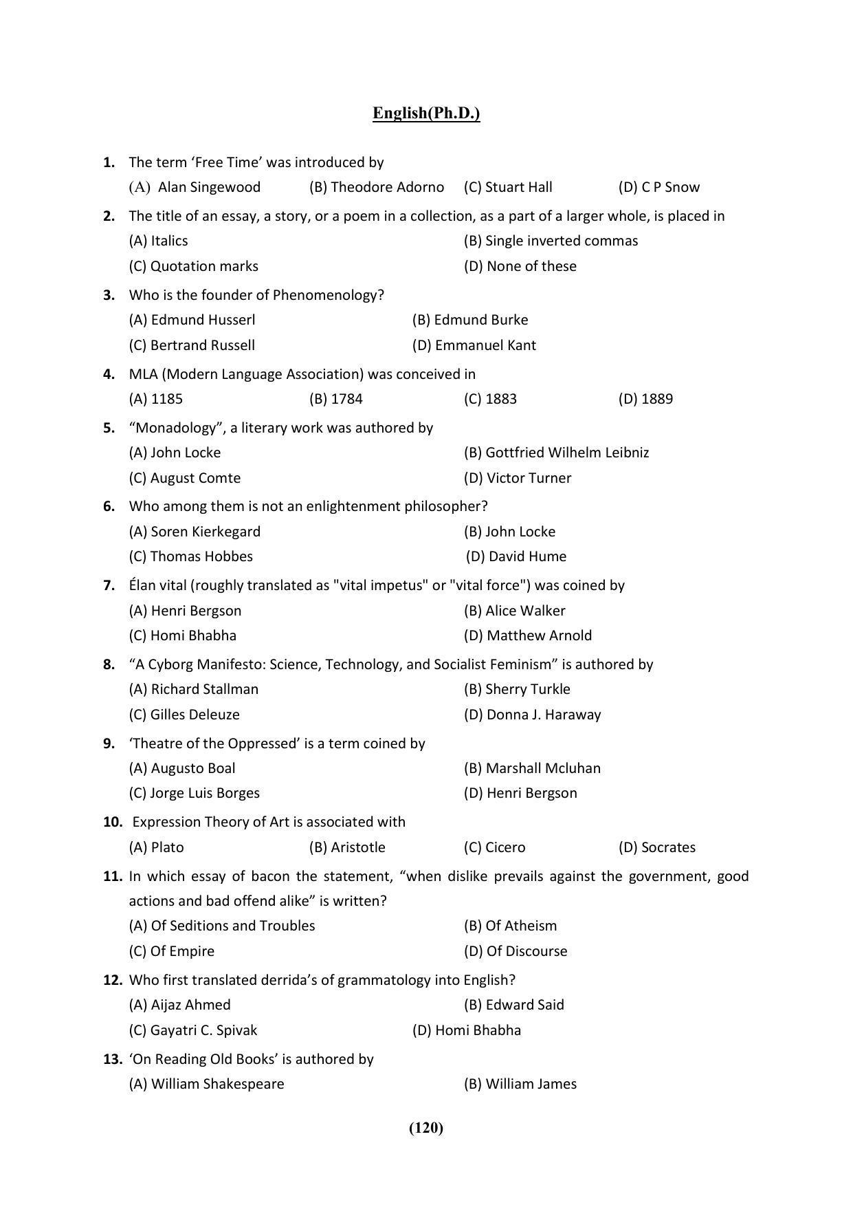PU MPET Ancient Indian History & Archeology 2023 Question Papers - Page 120