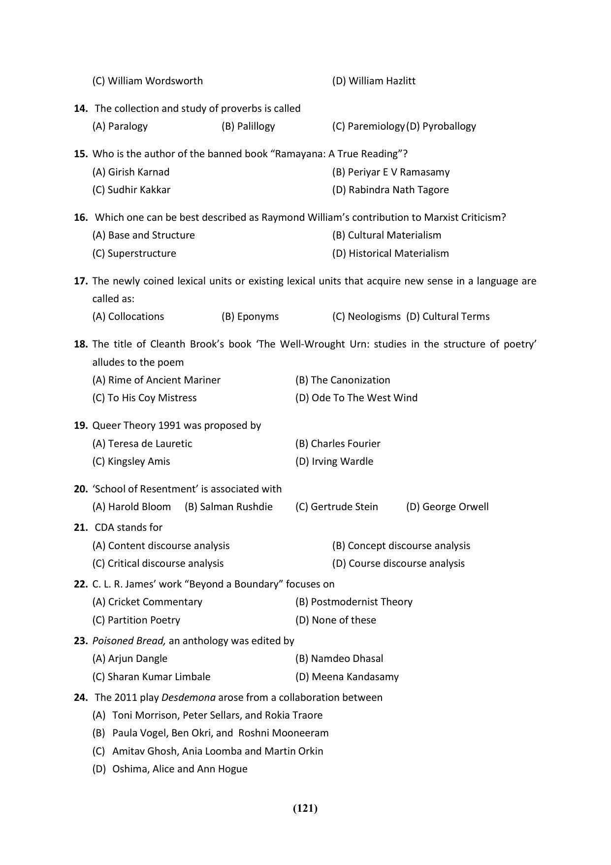 PU MPET Ancient Indian History & Archeology 2023 Question Papers - Page 121
