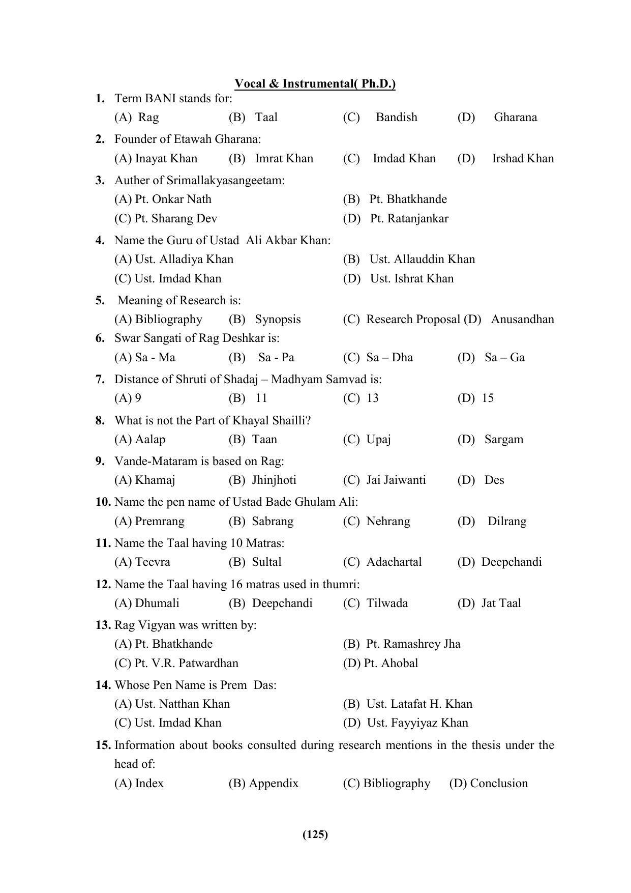 PU MPET Ancient Indian History & Archeology 2023 Question Papers - Page 125