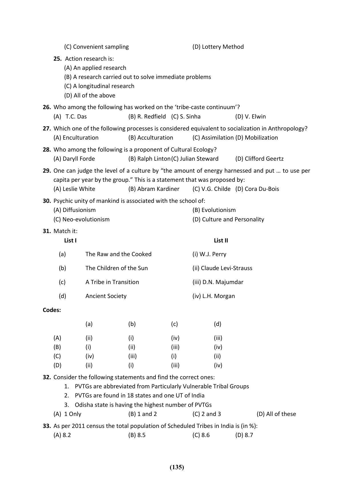PU MPET Ancient Indian History & Archeology 2023 Question Papers - Page 135