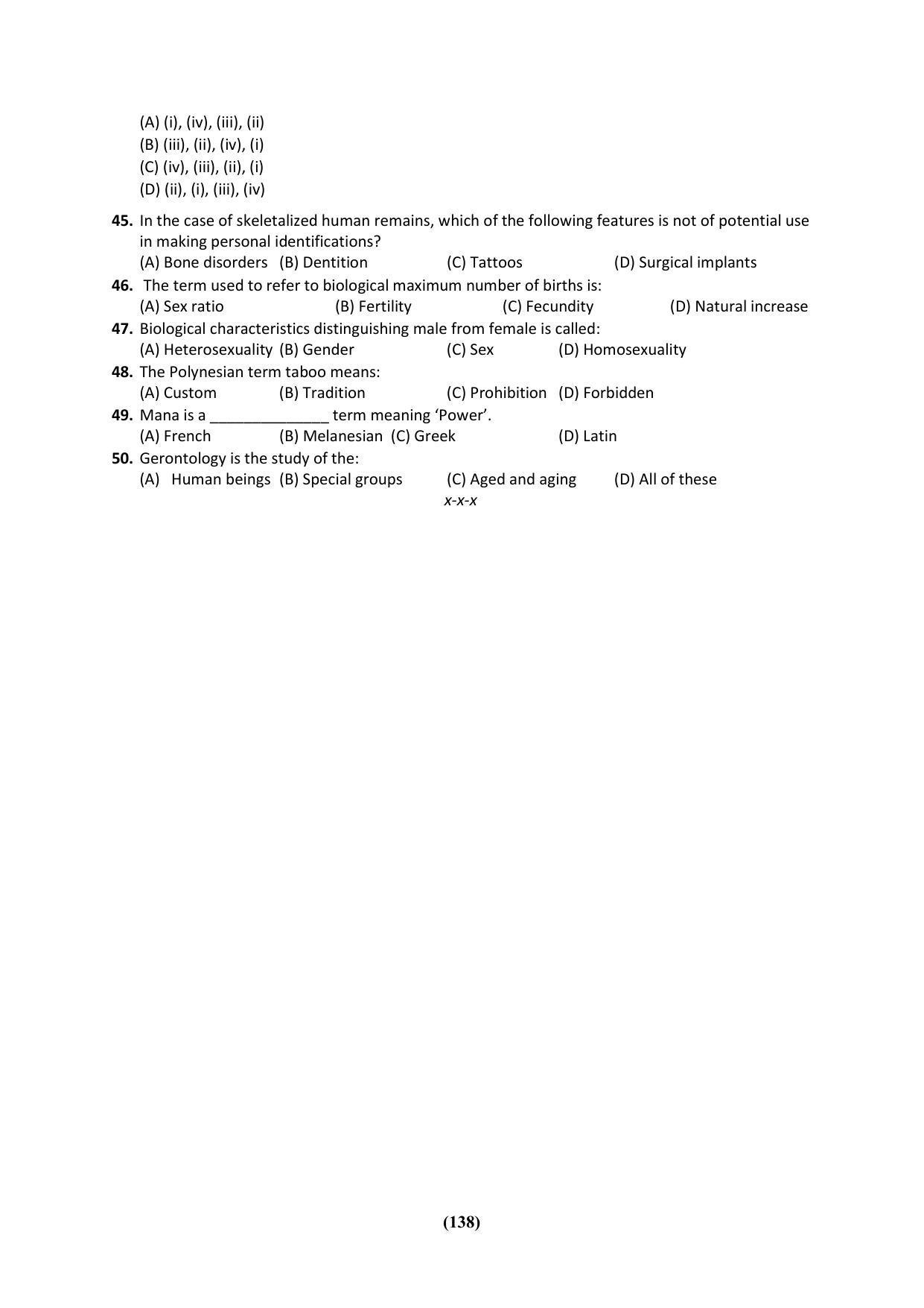 PU MPET Ancient Indian History & Archeology 2023 Question Papers - Page 138