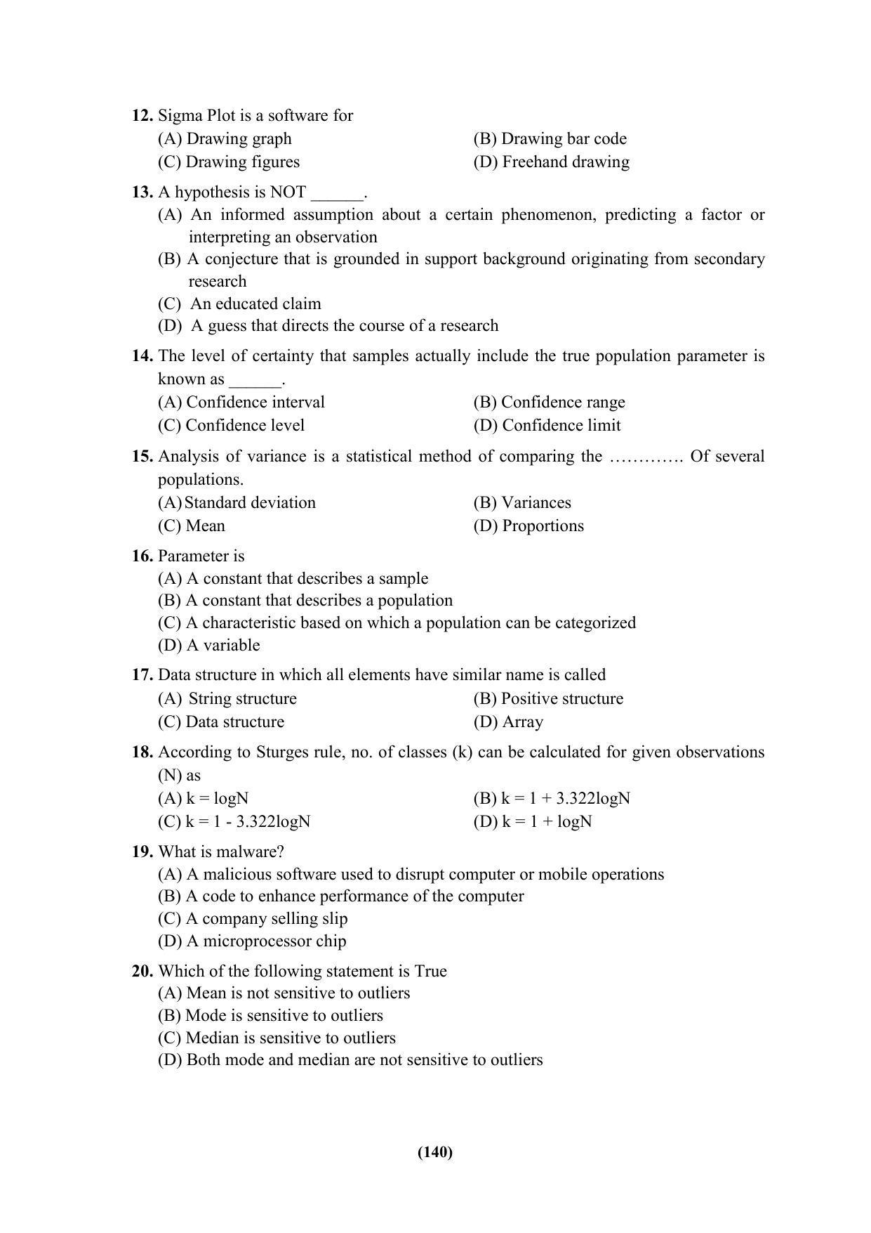 PU MPET Ancient Indian History & Archeology 2023 Question Papers - Page 140