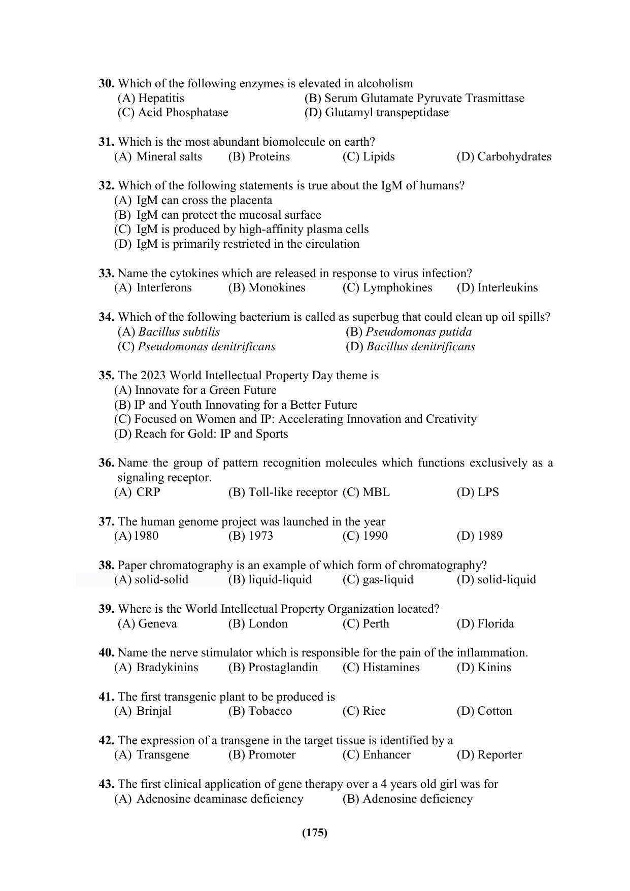 PU MPET Ancient Indian History & Archeology 2023 Question Papers - Page 175