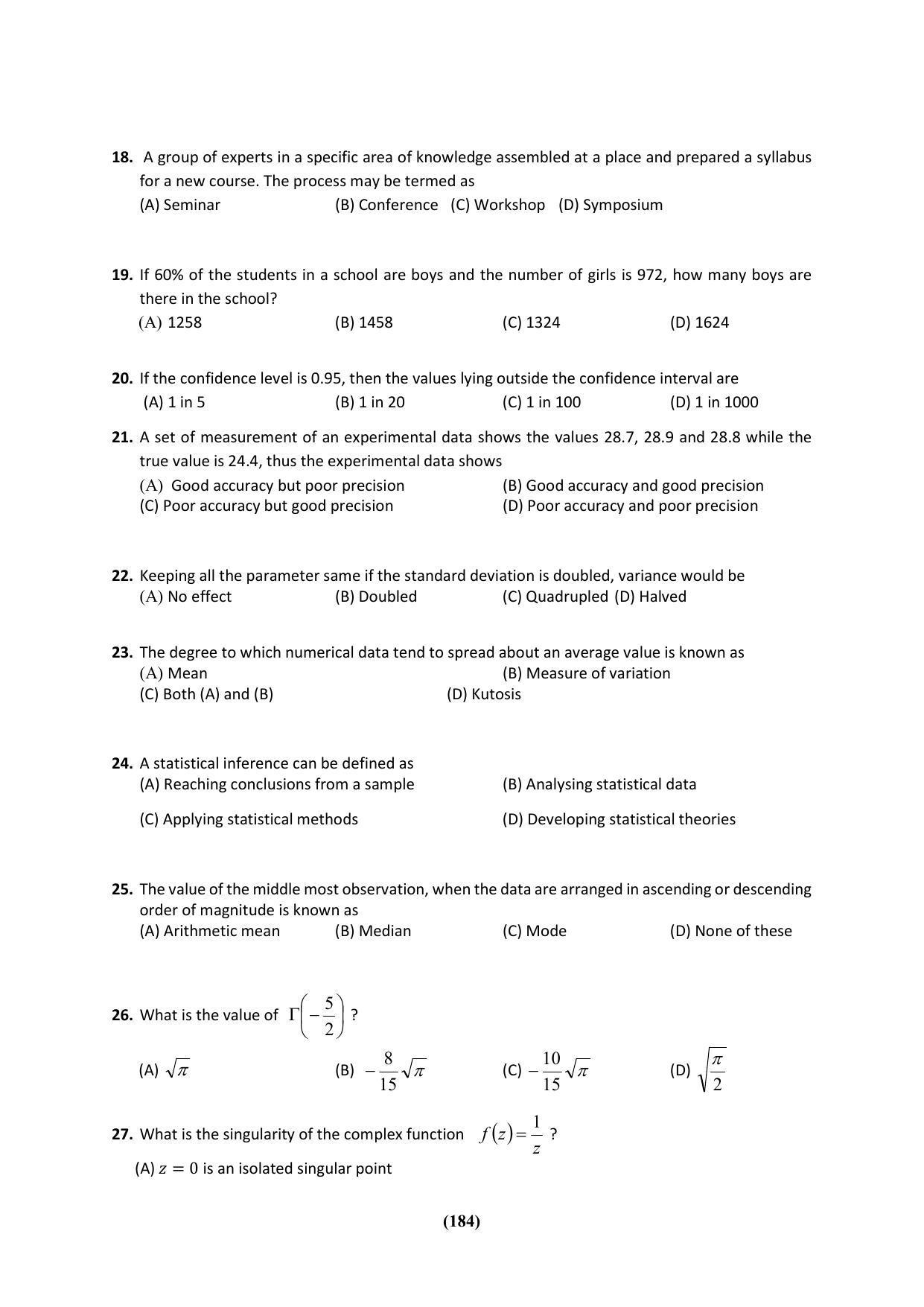 PU MPET Ancient Indian History & Archeology 2023 Question Papers - Page 184
