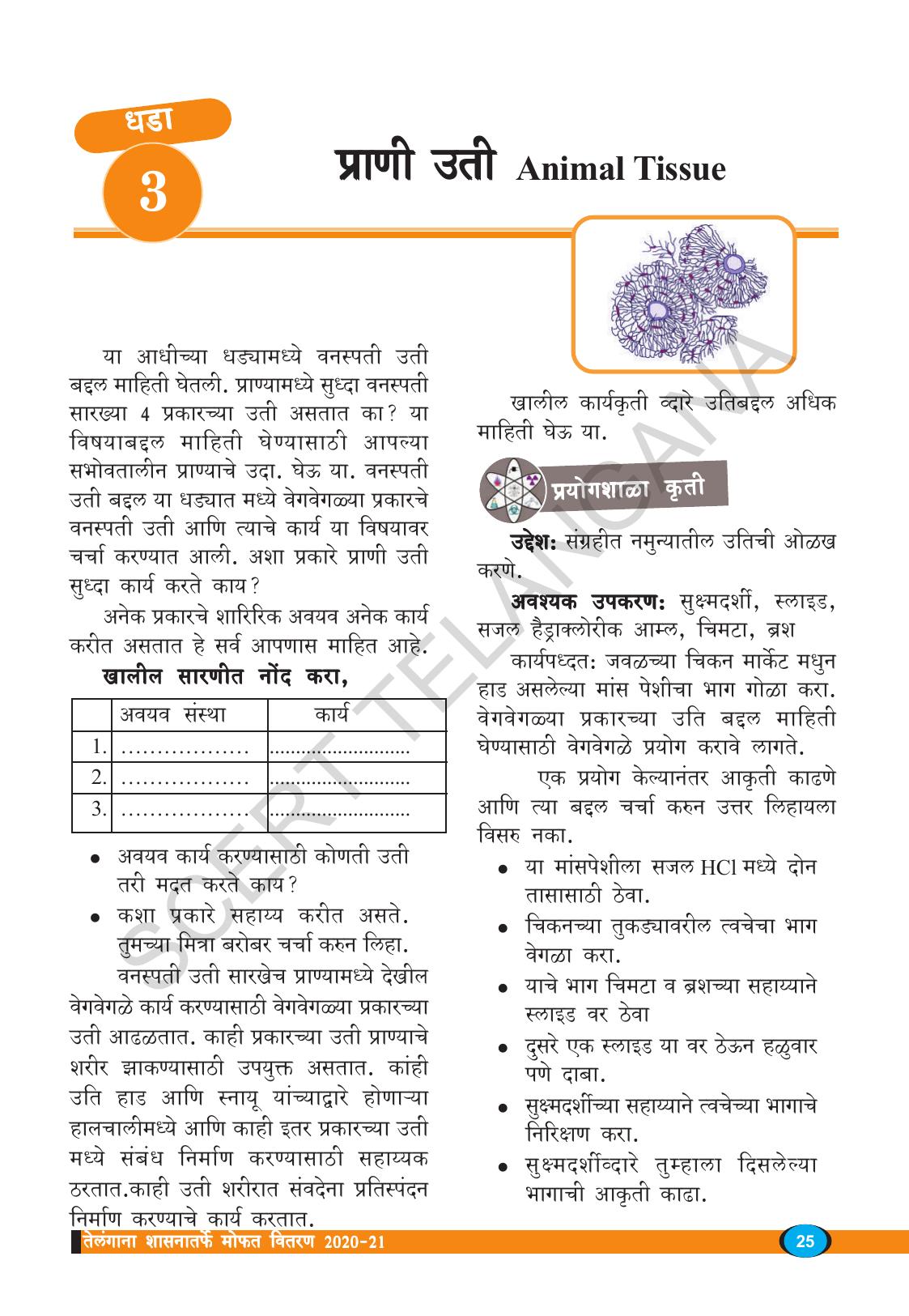 TS SCERT Class 9 Biological Science(Marathi Medium) Text Book - Page 37