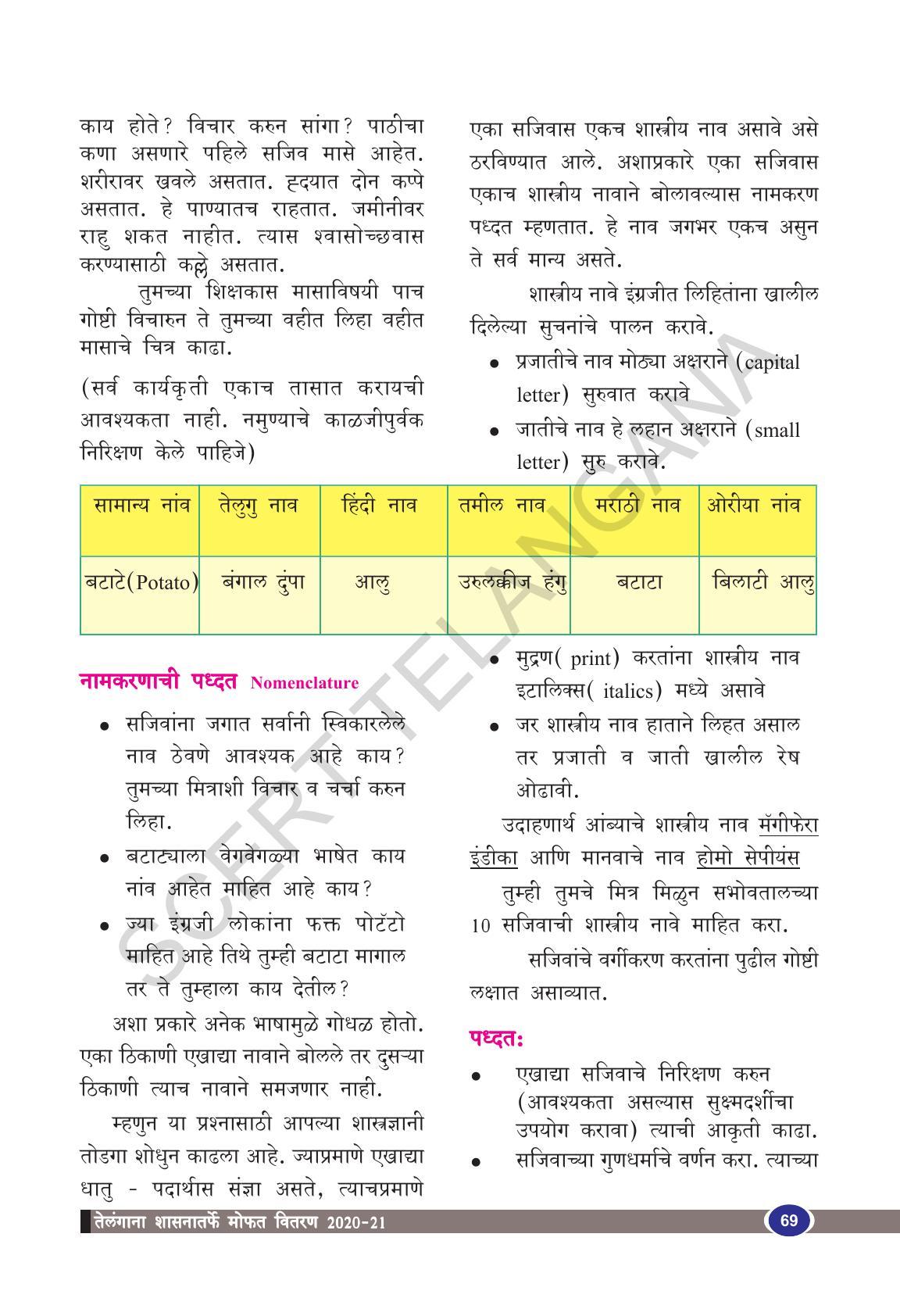 TS SCERT Class 9 Biological Science(Marathi Medium) Text Book - Page 81