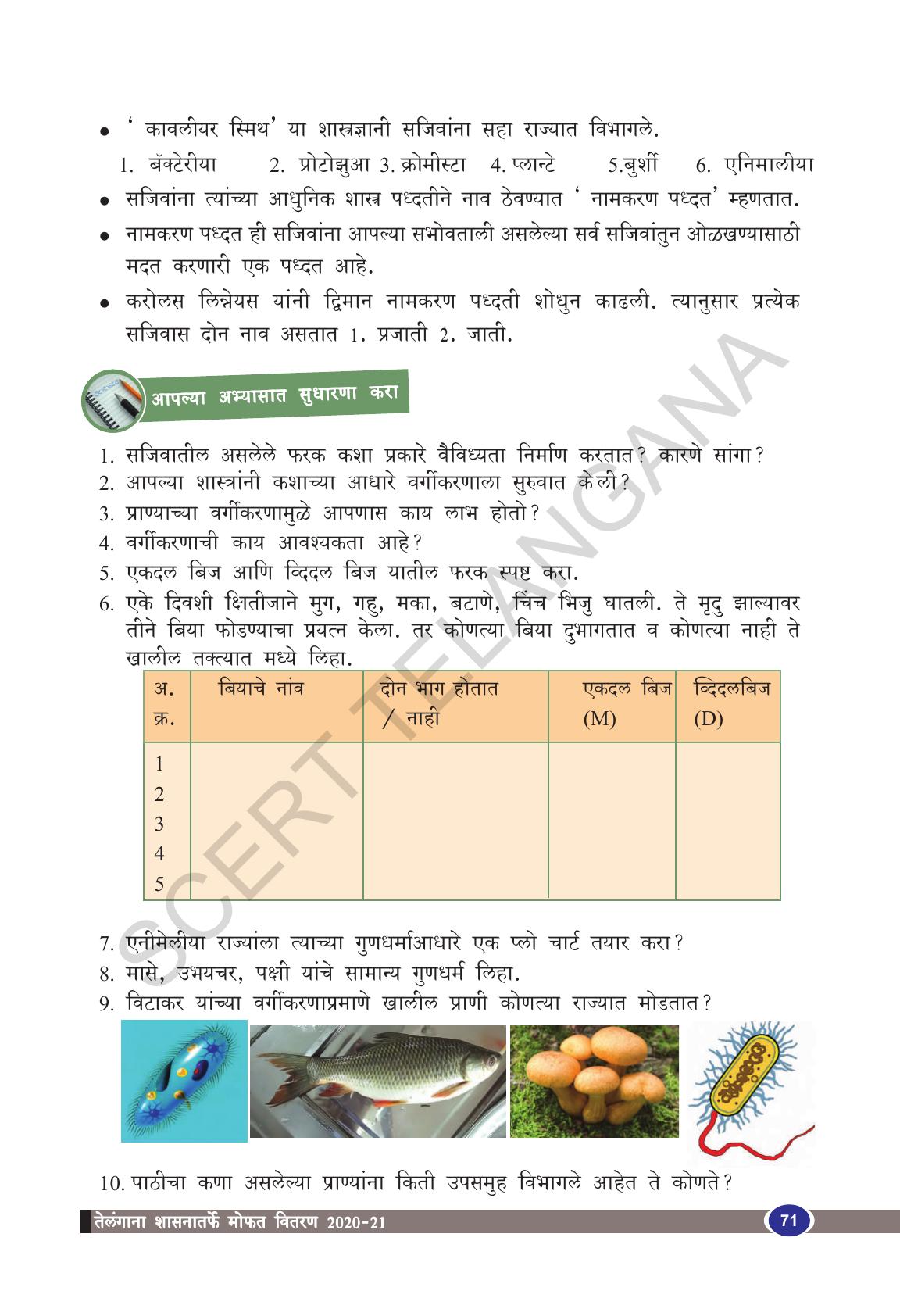 TS SCERT Class 9 Biological Science(Marathi Medium) Text Book - Page 83