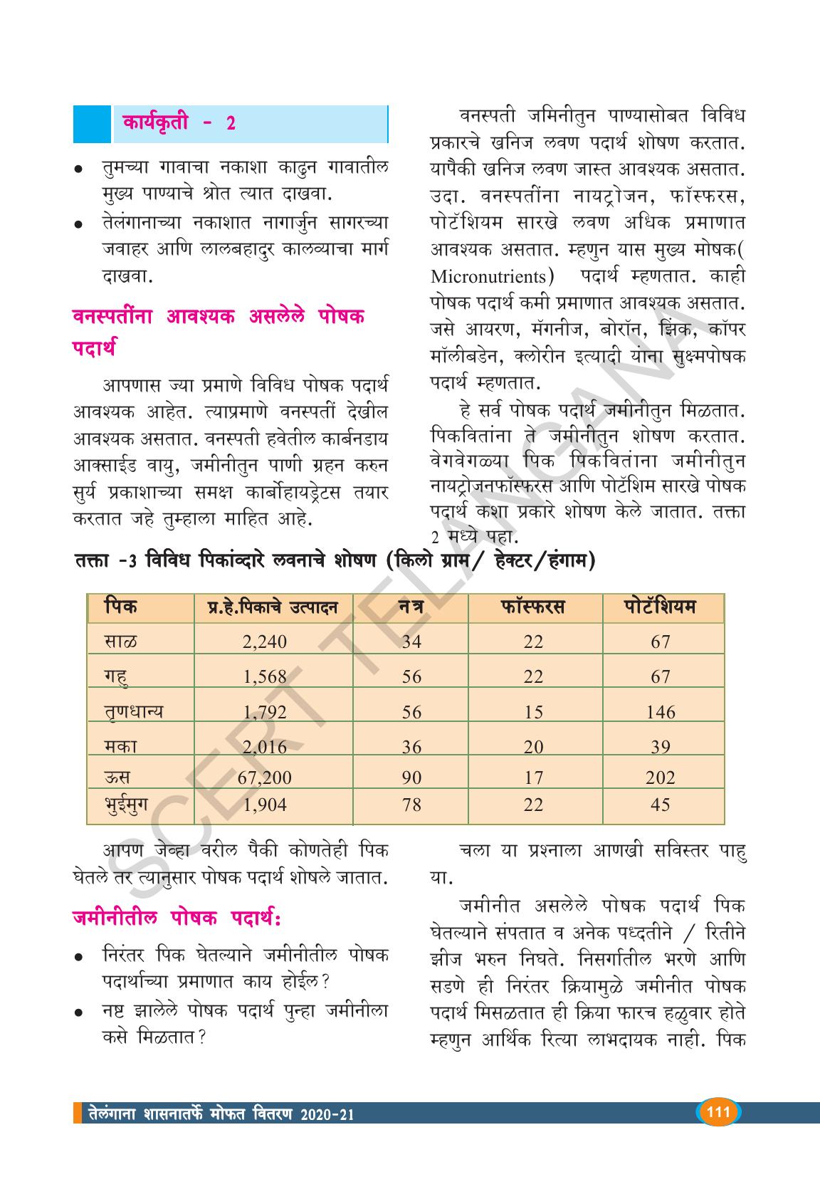 TS SCERT Class 9 Biological Science(Marathi Medium) Text Book - Page 123
