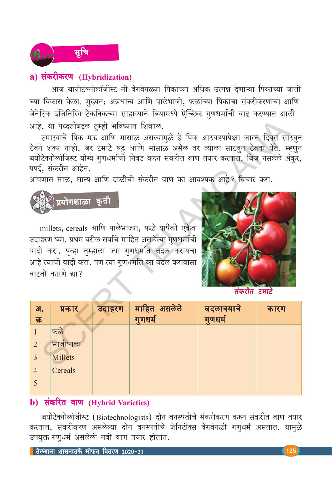 TS SCERT Class 9 Biological Science(Marathi Medium) Text Book - Page 137