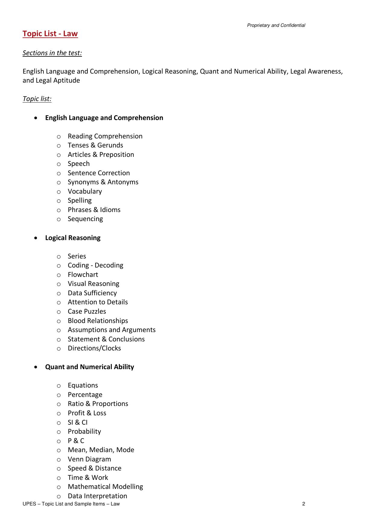 UPES Law Sample Papers - Page 2