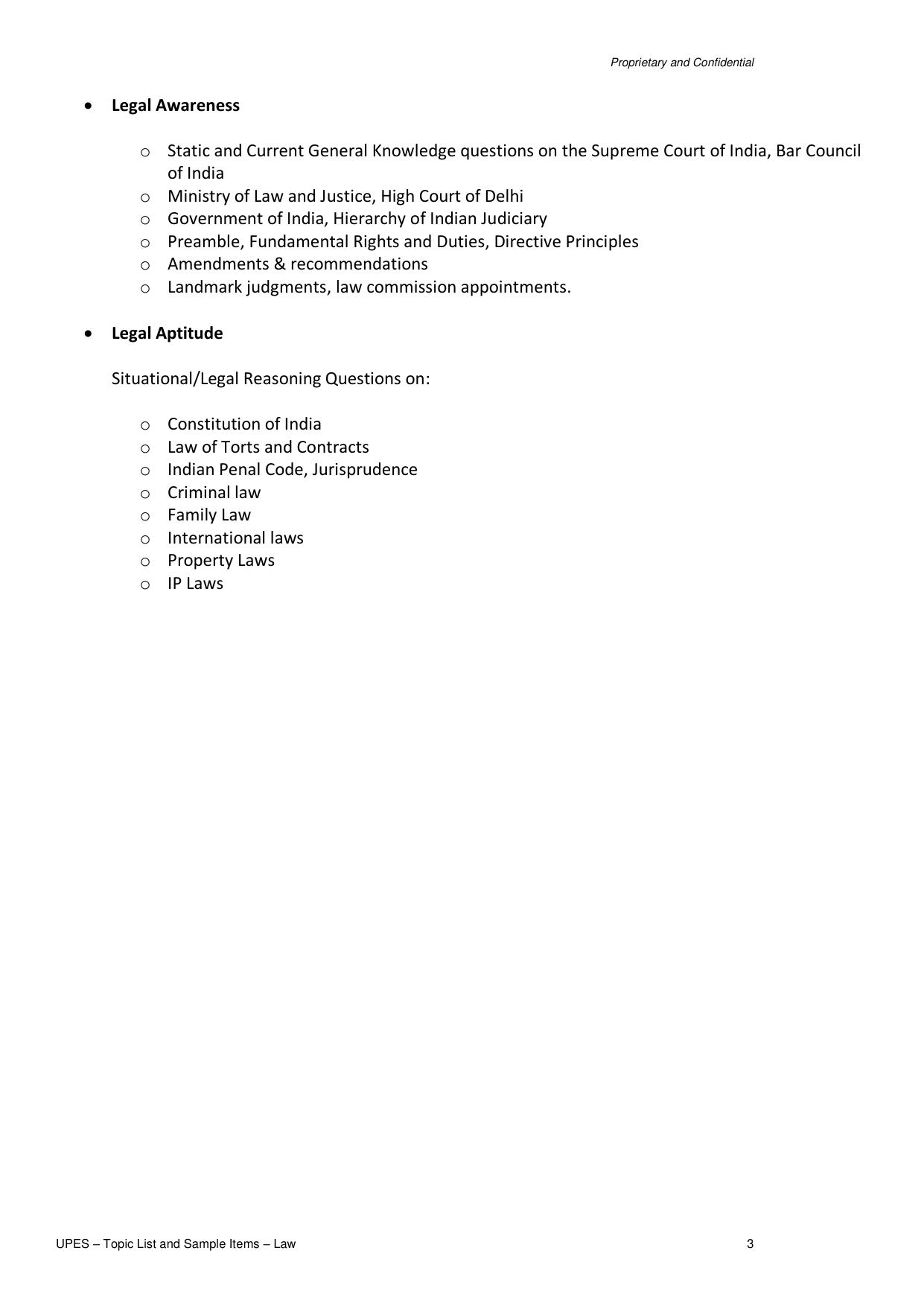 UPES Law Sample Papers - Page 3