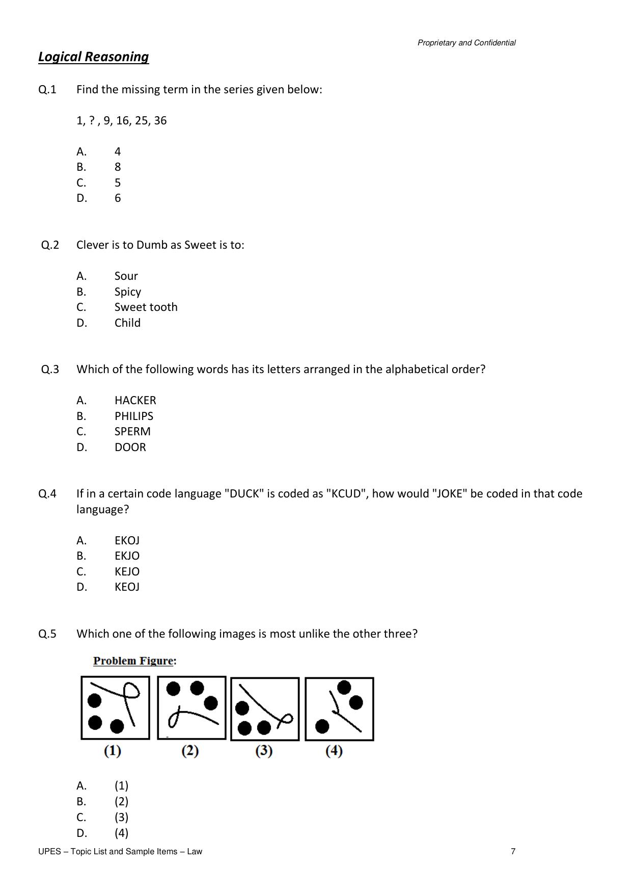 UPES Law Sample Papers - Page 7