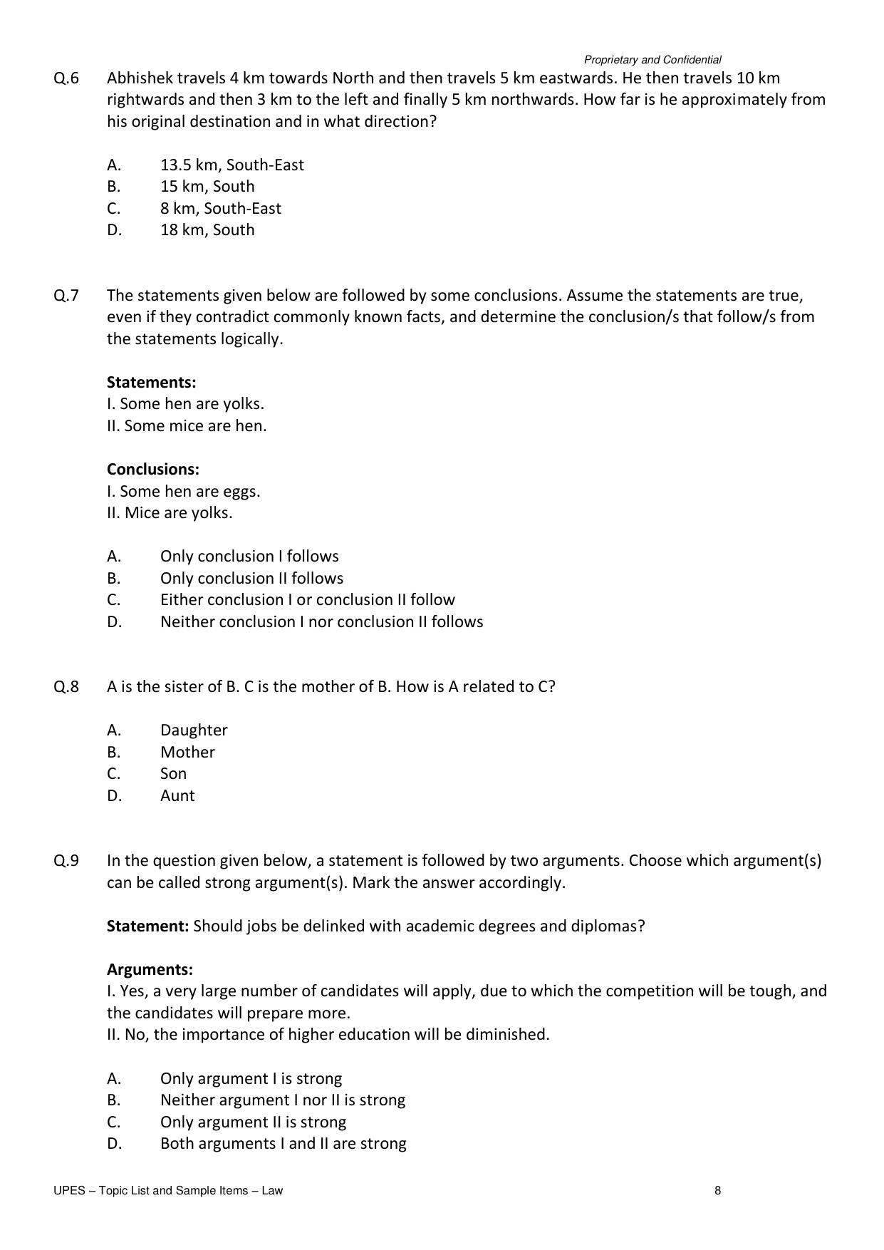 UPES Law Sample Papers - Page 8